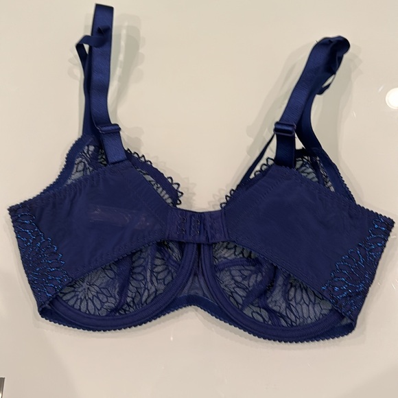 Blue glitter Prima Donna lace bra - size UK 32 F - Picture 5 of 5